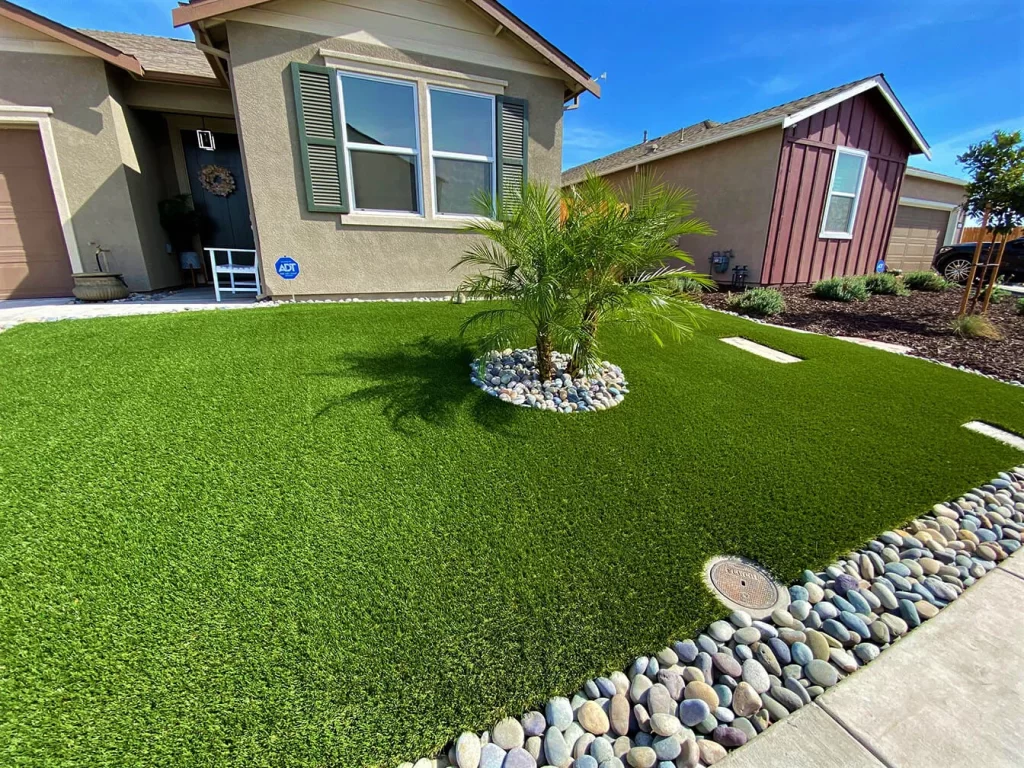 artificial grass over concrete