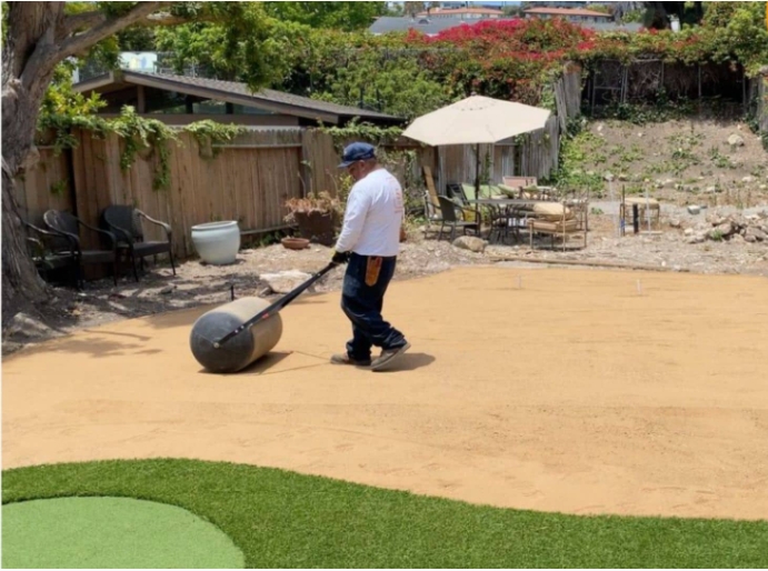 artificial grass around pool