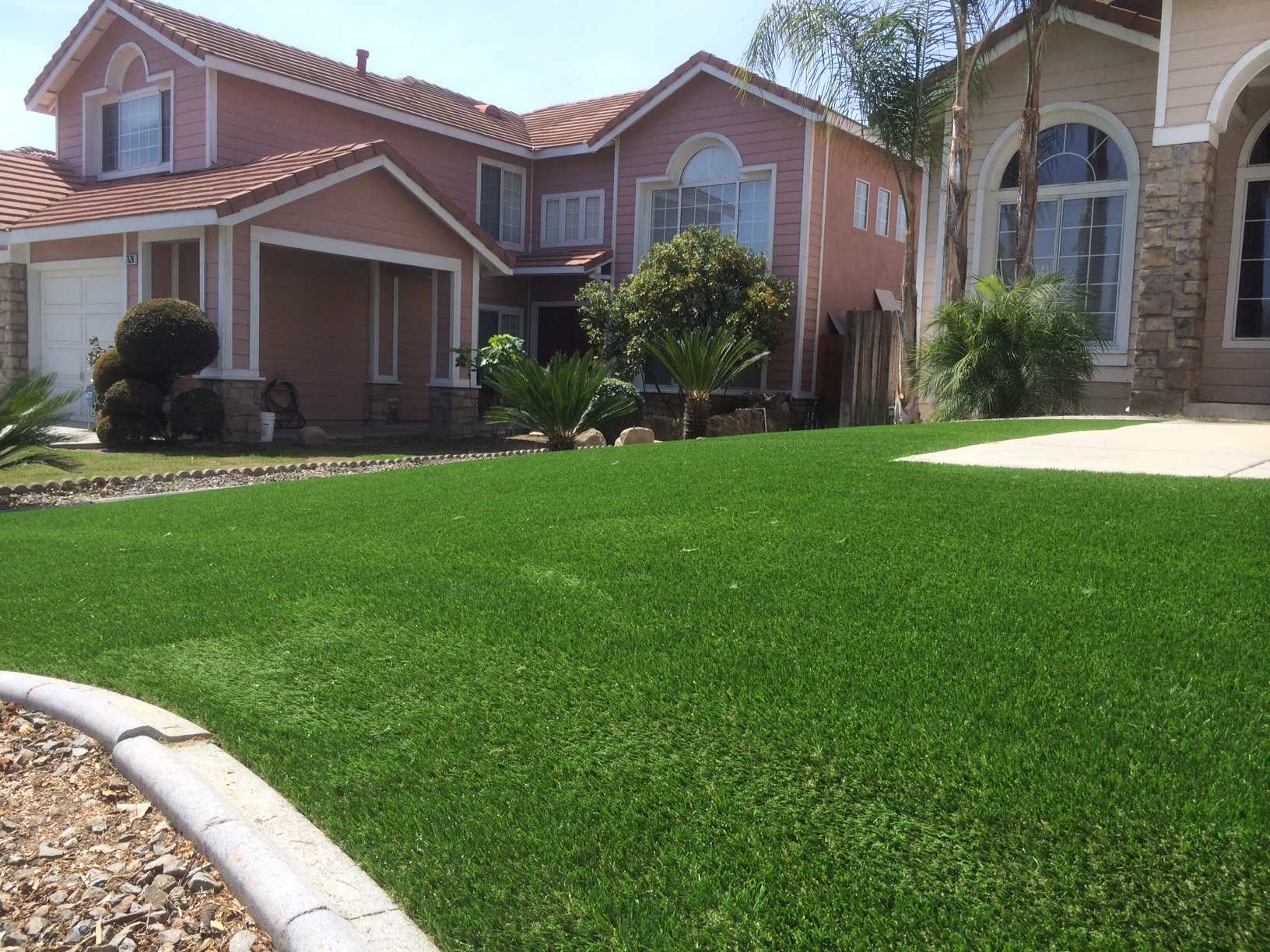 artificial grass and pavers